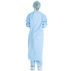 Non-Reinforced Surgical Gown with Towel ULTRA Small Blue Sterile AAMI Level 3 Disposable, Packaging Type- Case