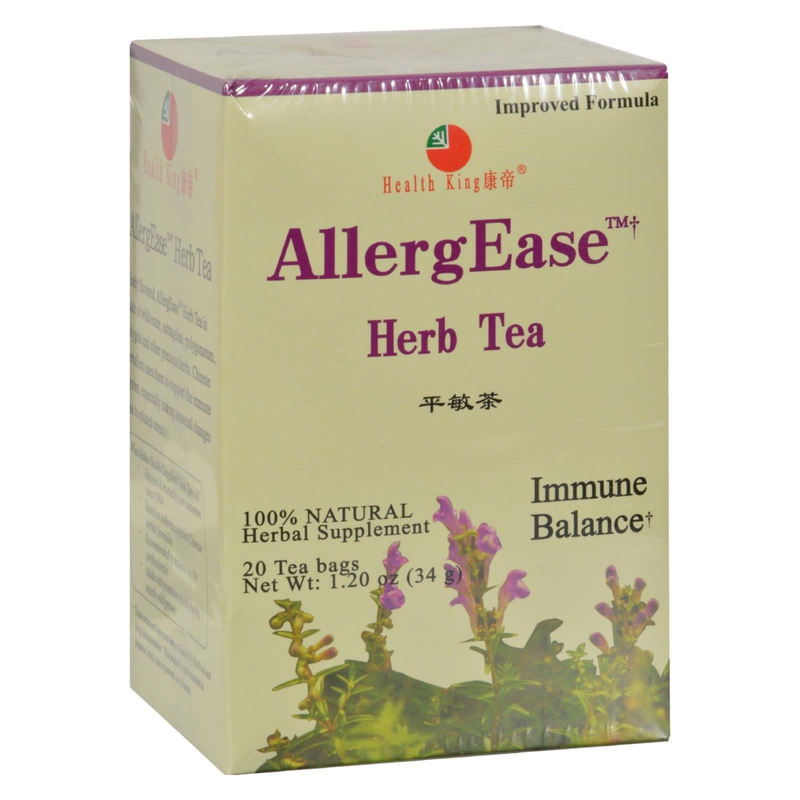 Té de hierbas Health King Allergease - 20 bolsitas
