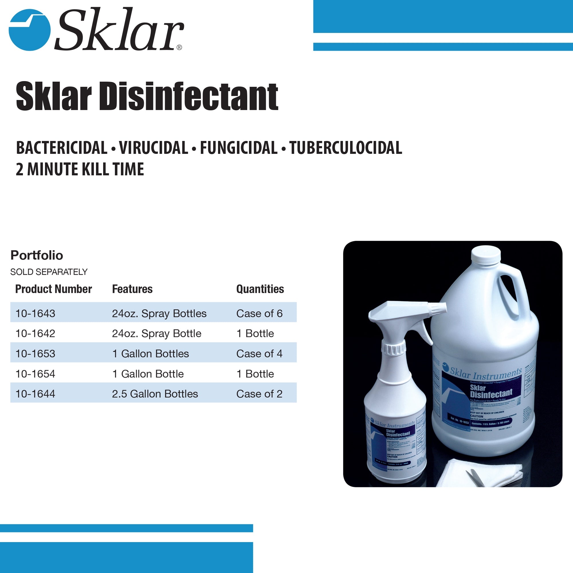Sklar Surface Disinfectant Cleaner Broad Spectrum Trigger Spray Liquid 24 oz. Bottle Alcohol Scent NonSterile,Packaging Type- Each