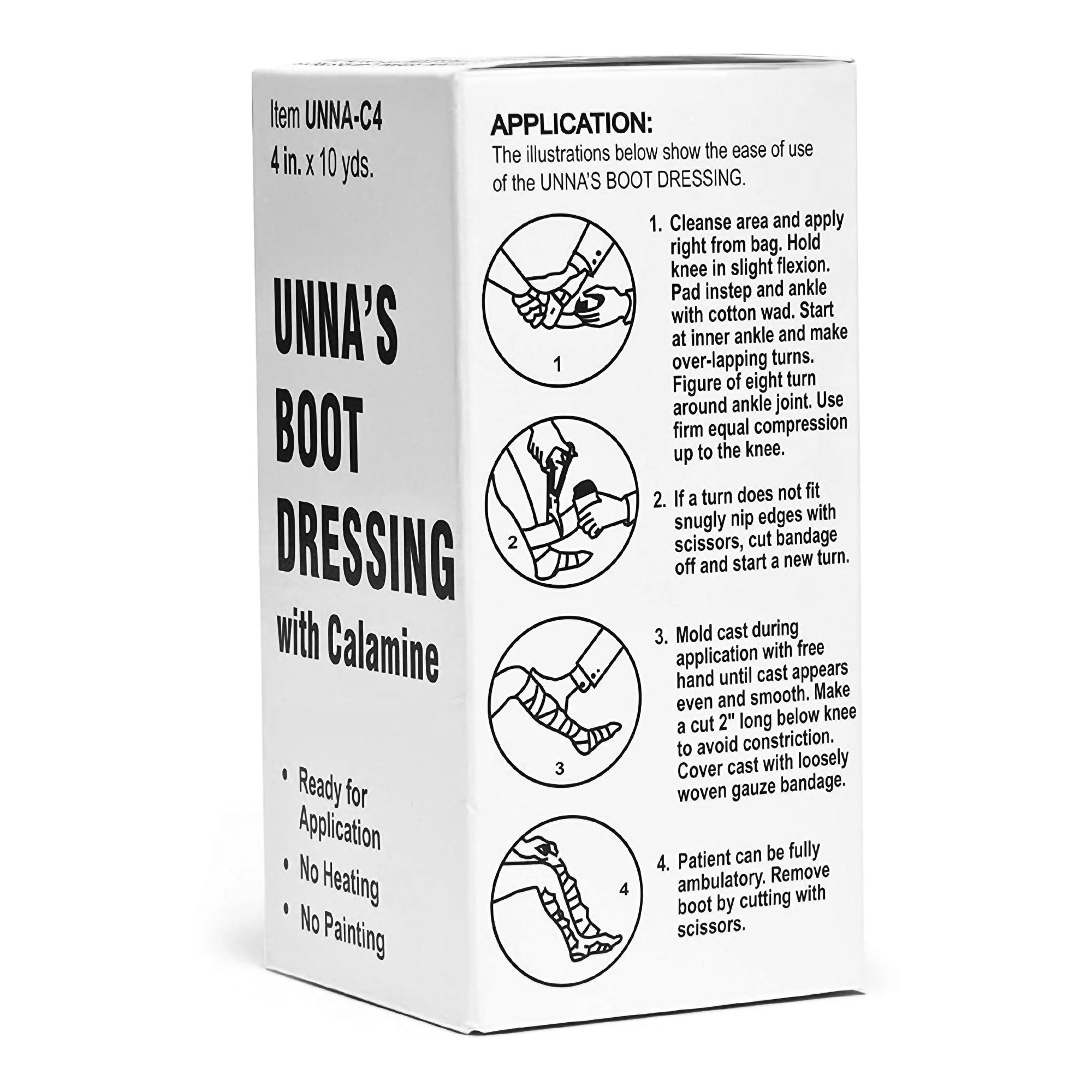 Unna Boot Zinc Oxide / Calamine 4 Inch X 10 Yard,Packaging Type- Each