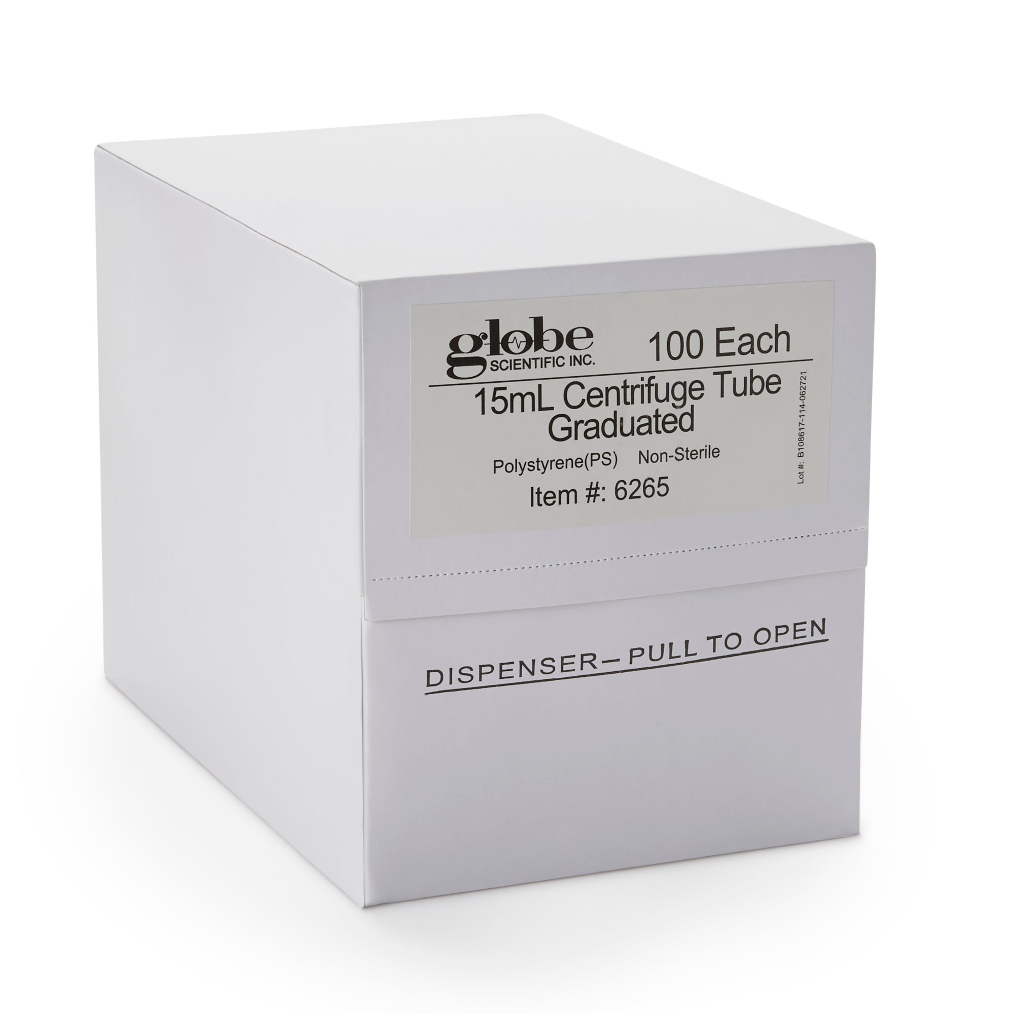 Globe Scientific Centrifuge Tube Plain 15 mL Without Closure Polystyrene Tube, Packaging Type- Box
