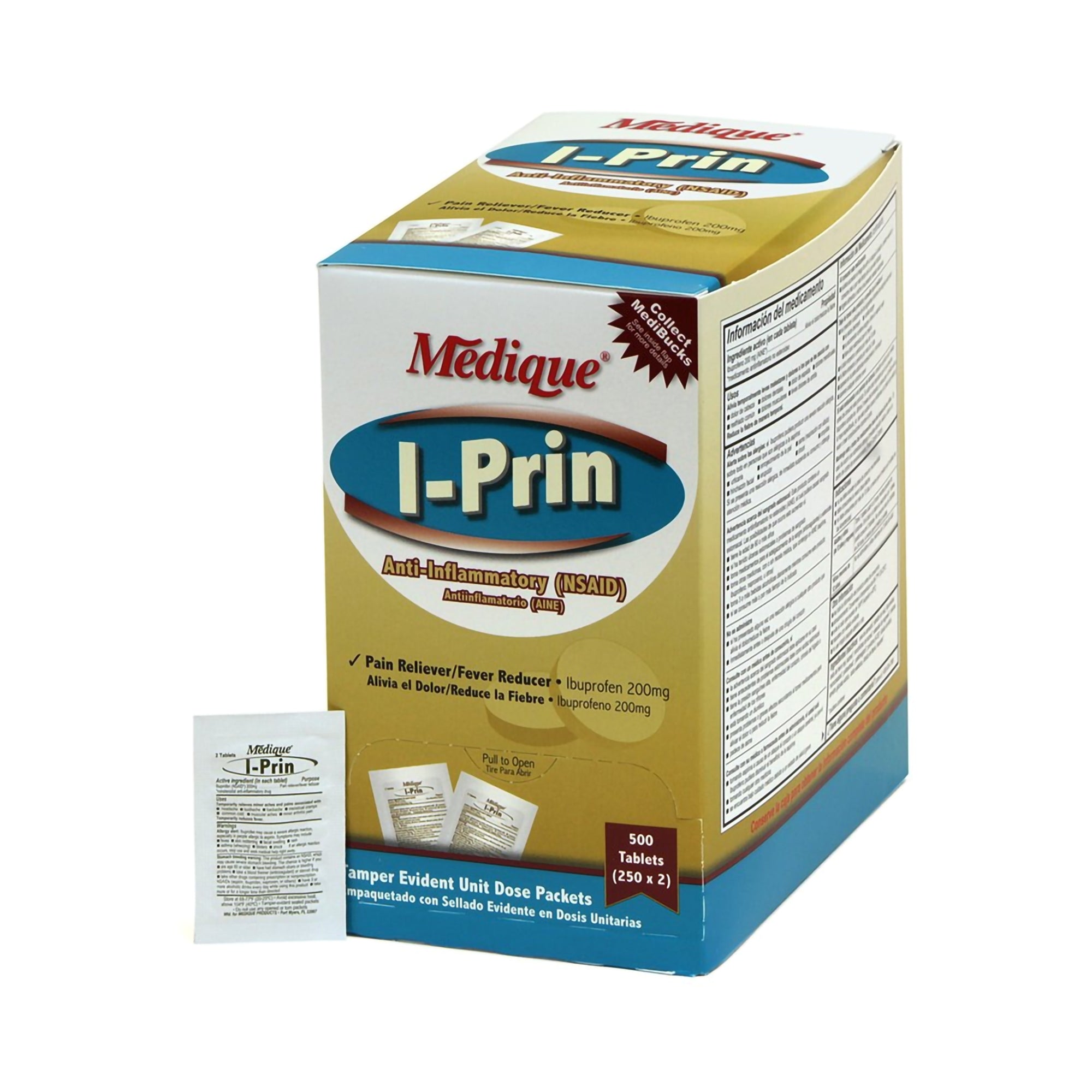 Pain Relief I-Prin 200 mg Strength Ibuprofen Tablet 250 per Box,Packaging Type- Box
