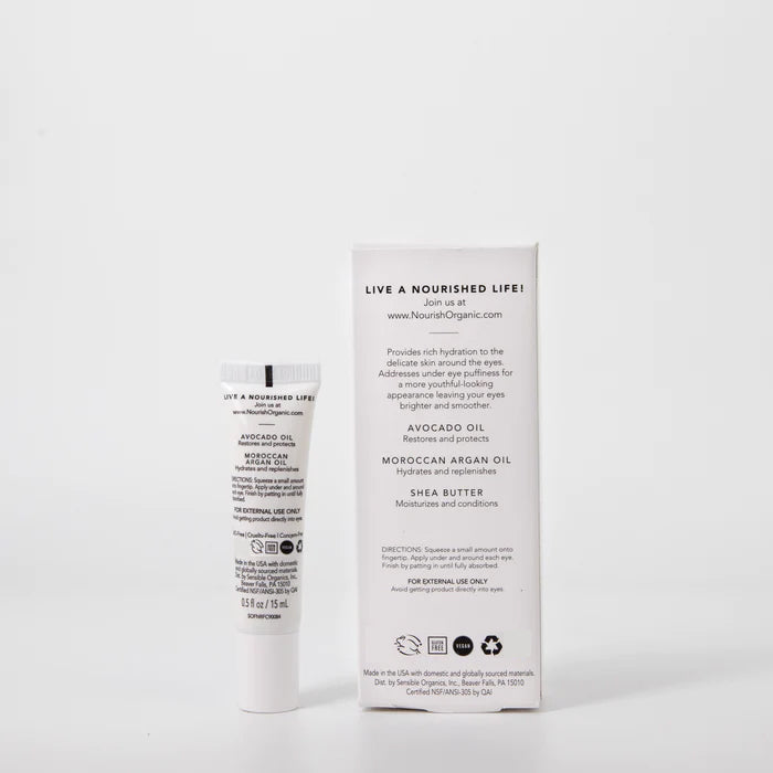 Nourish Organic Eye Treatment Cream - Renewing And Cooling - Avocado And Argan Oil - .5 Oz