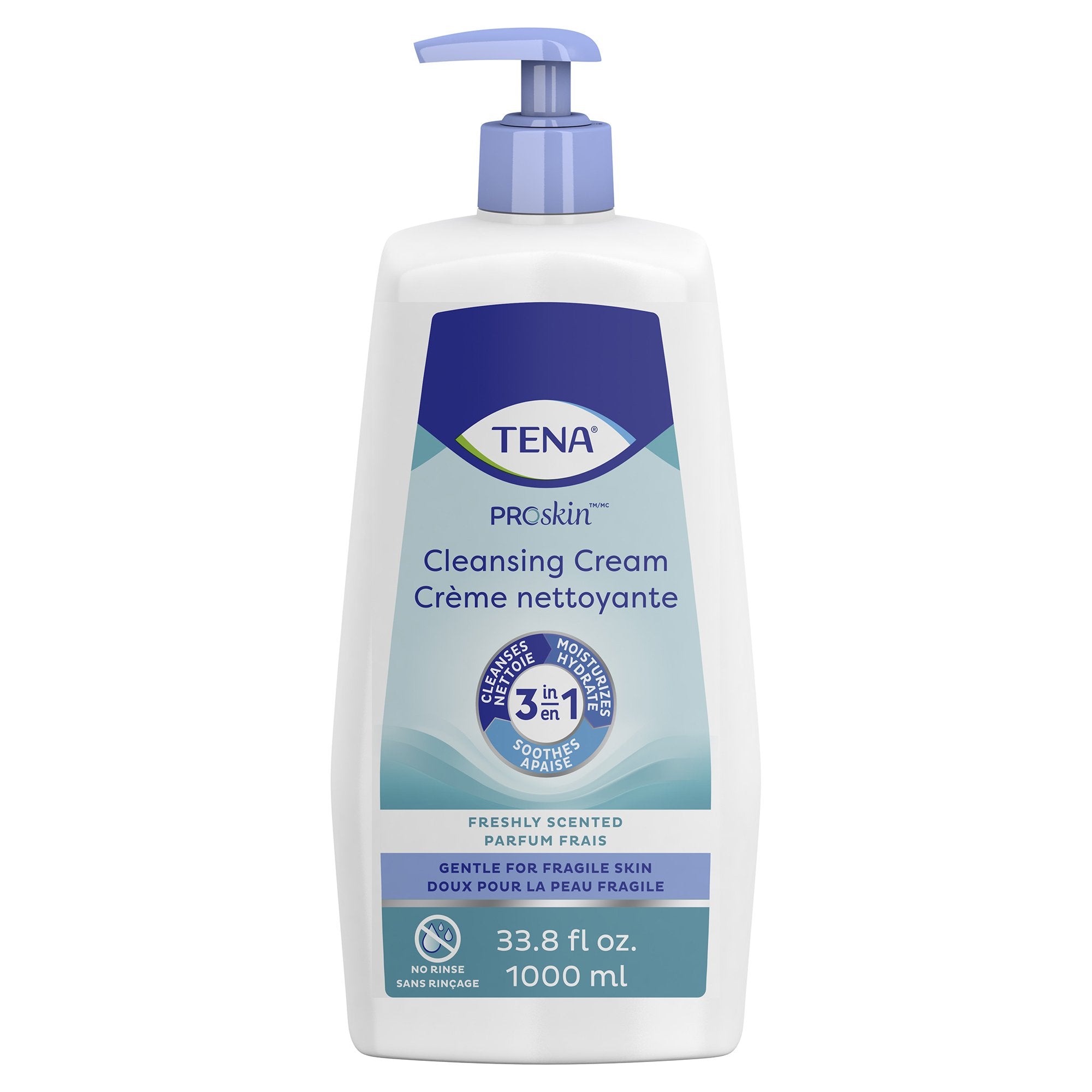 Rinse-Free Body Wash TENA ProSkin Cleansing Cream Cream 33.8 oz. Pump Bottle Mild Scent