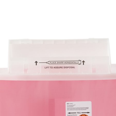 Sharps Container SharpStar In-Room Translucent Red Base 16-1/2 H X 13-3/4 W X 6 D Inch Horizontal Entry 3 Gallon,Packaging Type- Each