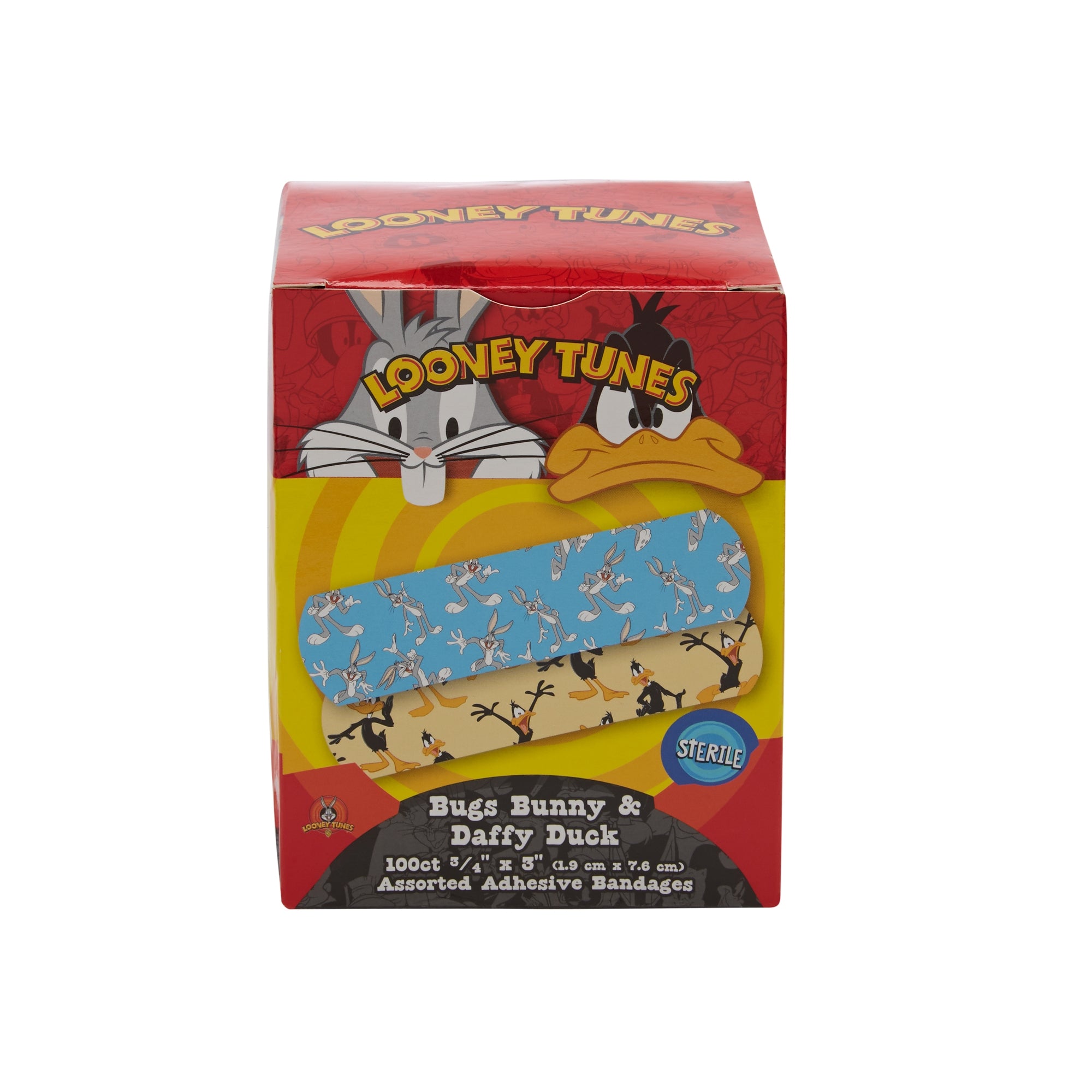 Adhesive Strip Looney Tunes Stat Strip 3/4 X 3 Inch Plastic Rectangle Kid Design (Looney Tunes Bugs and Daffy) Sterile, Packaging Type- Case