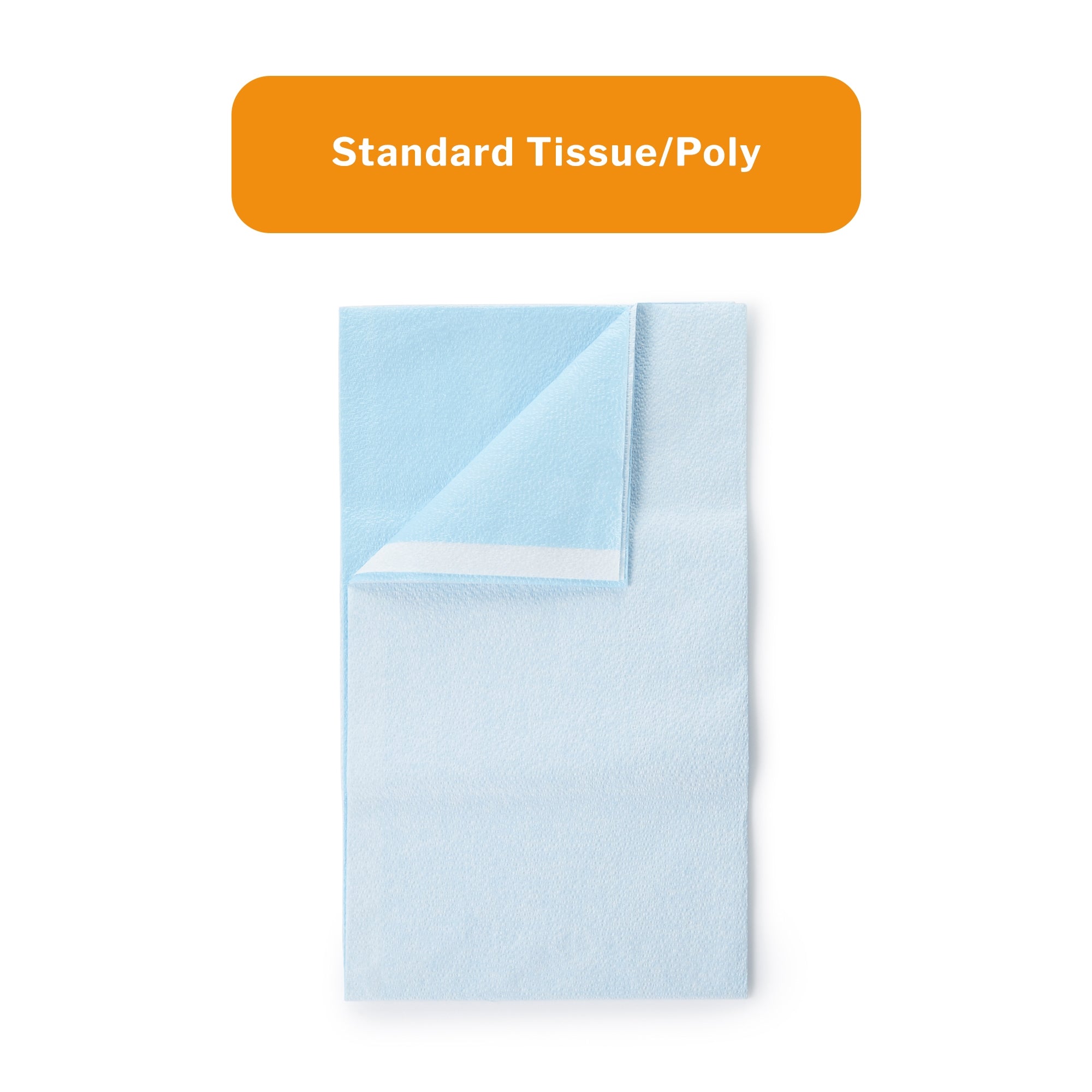 Stretcher Sheet McKesson Flat Sheet 40 W X 72 L Inch Blue Cellulose Tissue 50% / Polyethylene Film 50% Disposable