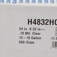 Heritage 16 Gallon Clear LLDPE Trash Bags 0.70mil Star Seal