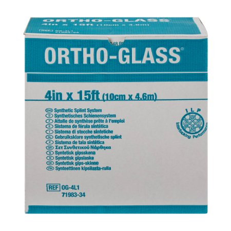 Padded Splint Roll ORTHO-GLASS 4 Inch X 15 Foot Fiberglass White,Packaging Type- Each