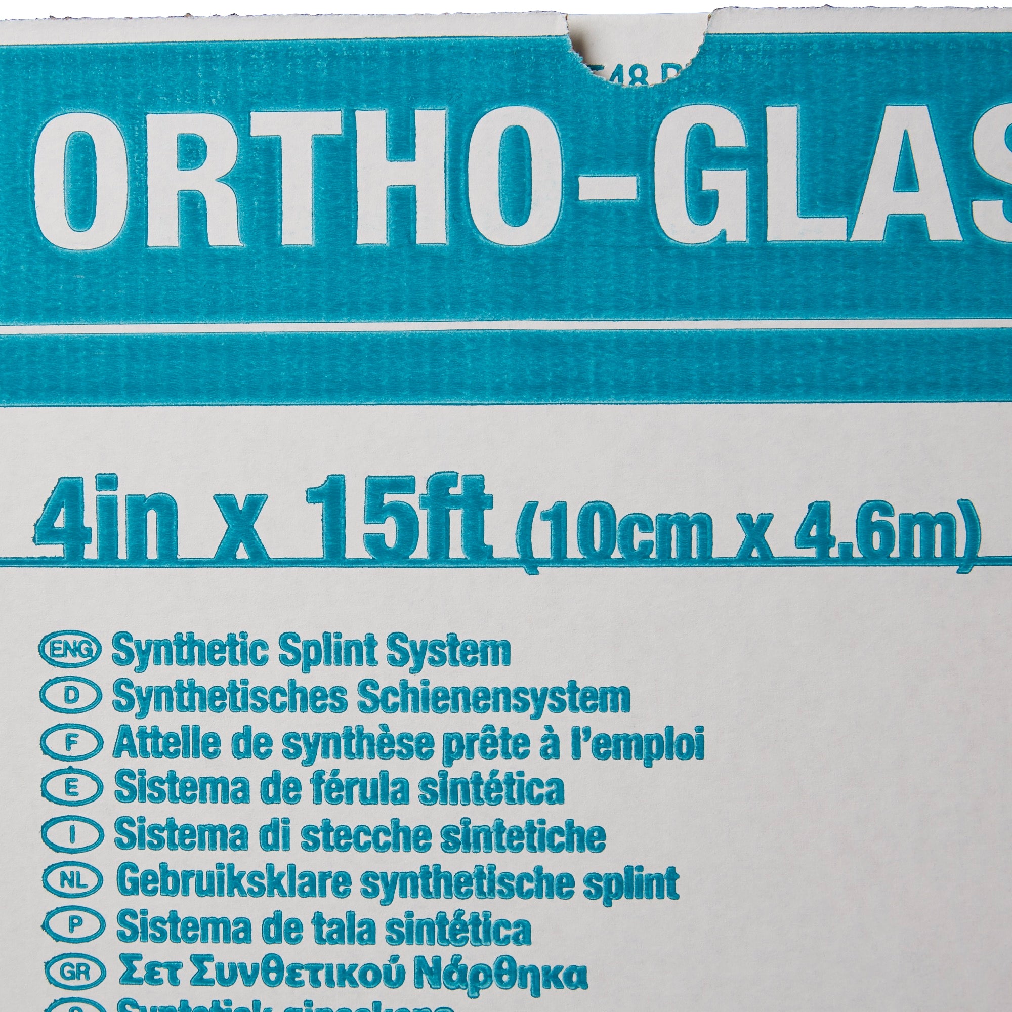 Padded Splint Roll ORTHO-GLASS 4 Inch X 15 Foot Fiberglass White,Packaging Type- Each