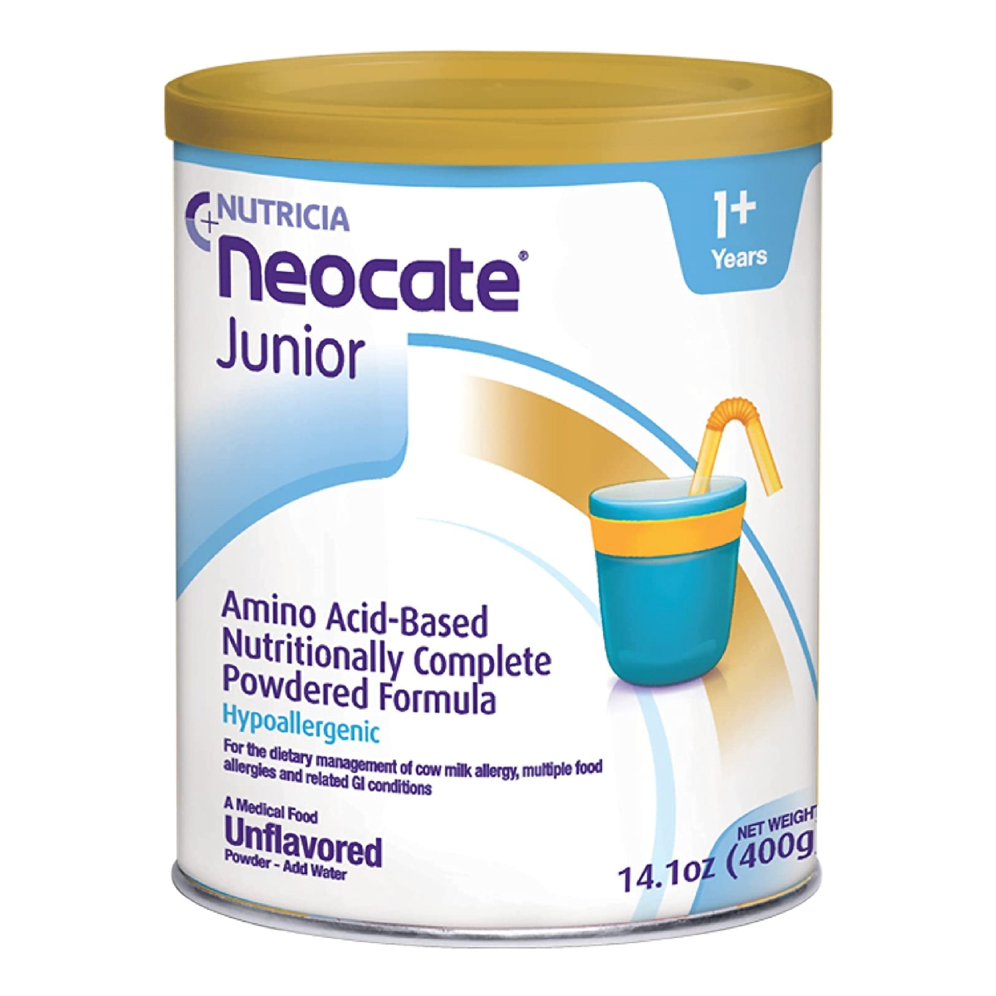 Pediatric Oral Supplement Neocate Junior Unflavored 14.1 oz. Can Powder Amino Acid Food Allergies