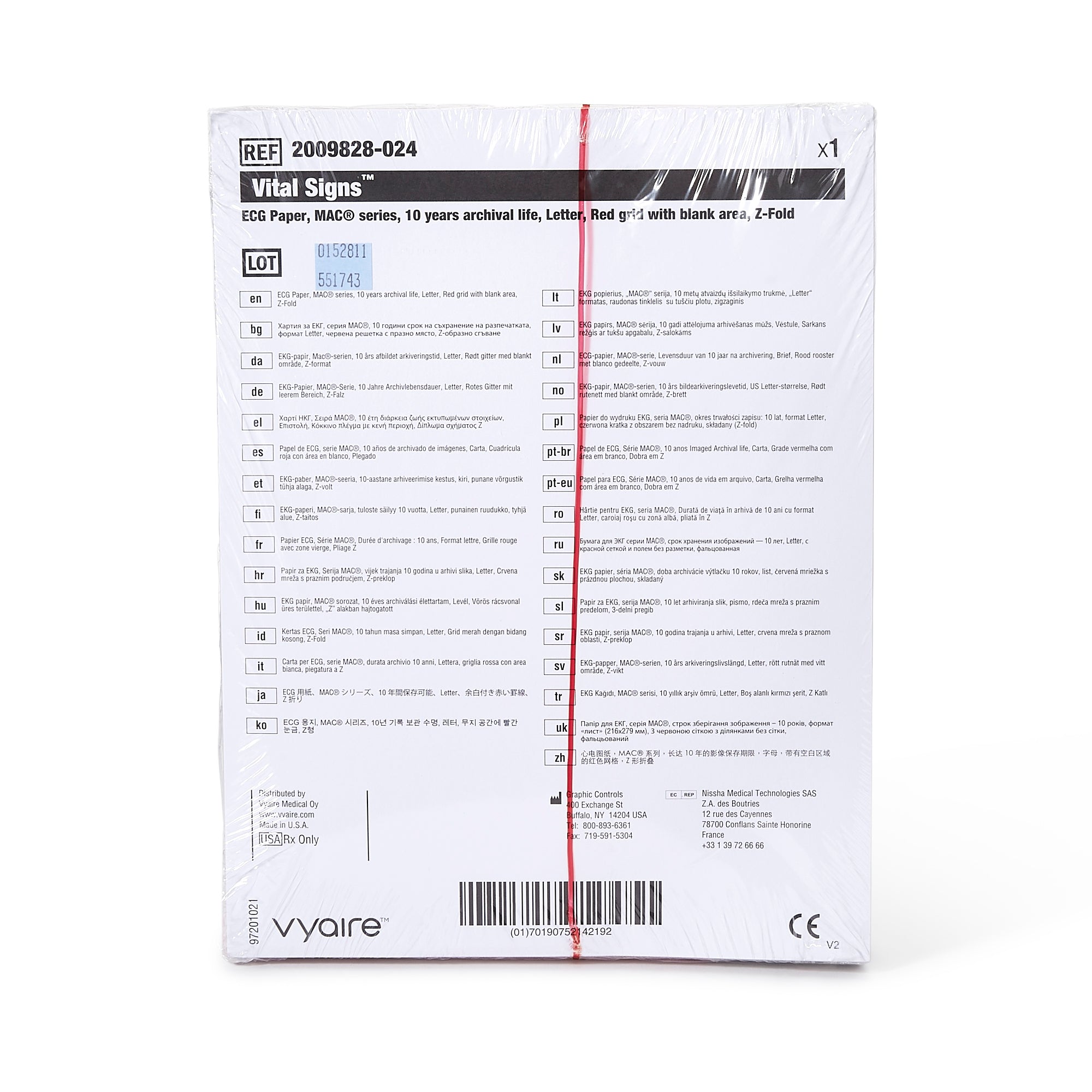 Recording Chart Paper GE Z-Fold Red Grid,Packaging Type- Each