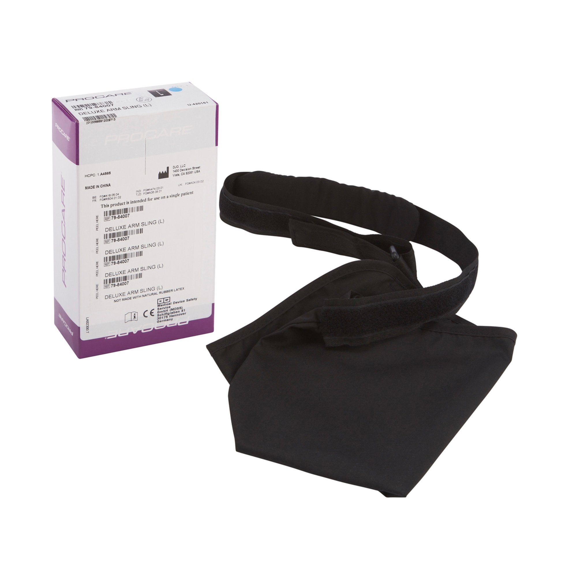 Arm Sling with Shoulder Pad Procare Deluxe D-Ring / Hook and Loop Strap Closure Large