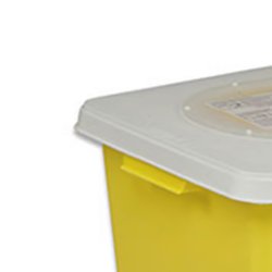 Chemotherapy Waste Container SharpSafety Yellow Base 26 H X 12-3/4 D X 18-1/4 W Inch Vertical Entry 18 Gallon