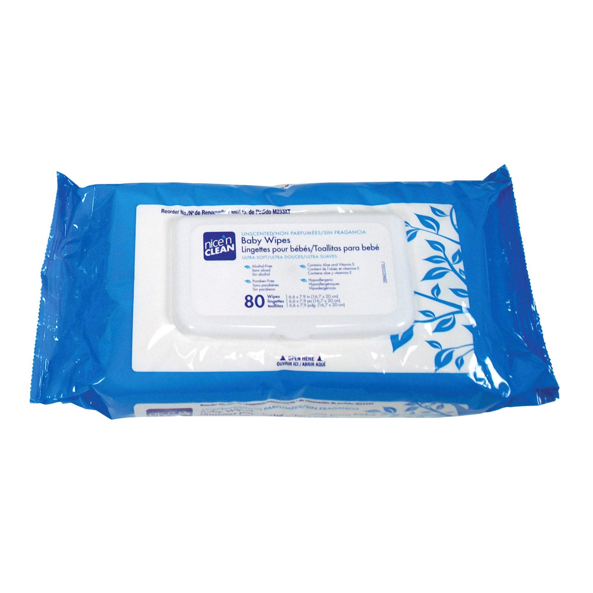 Baby Wipe Nice'n Clean Soft Pack Unscented 80 Count,  Packaging Type- Case