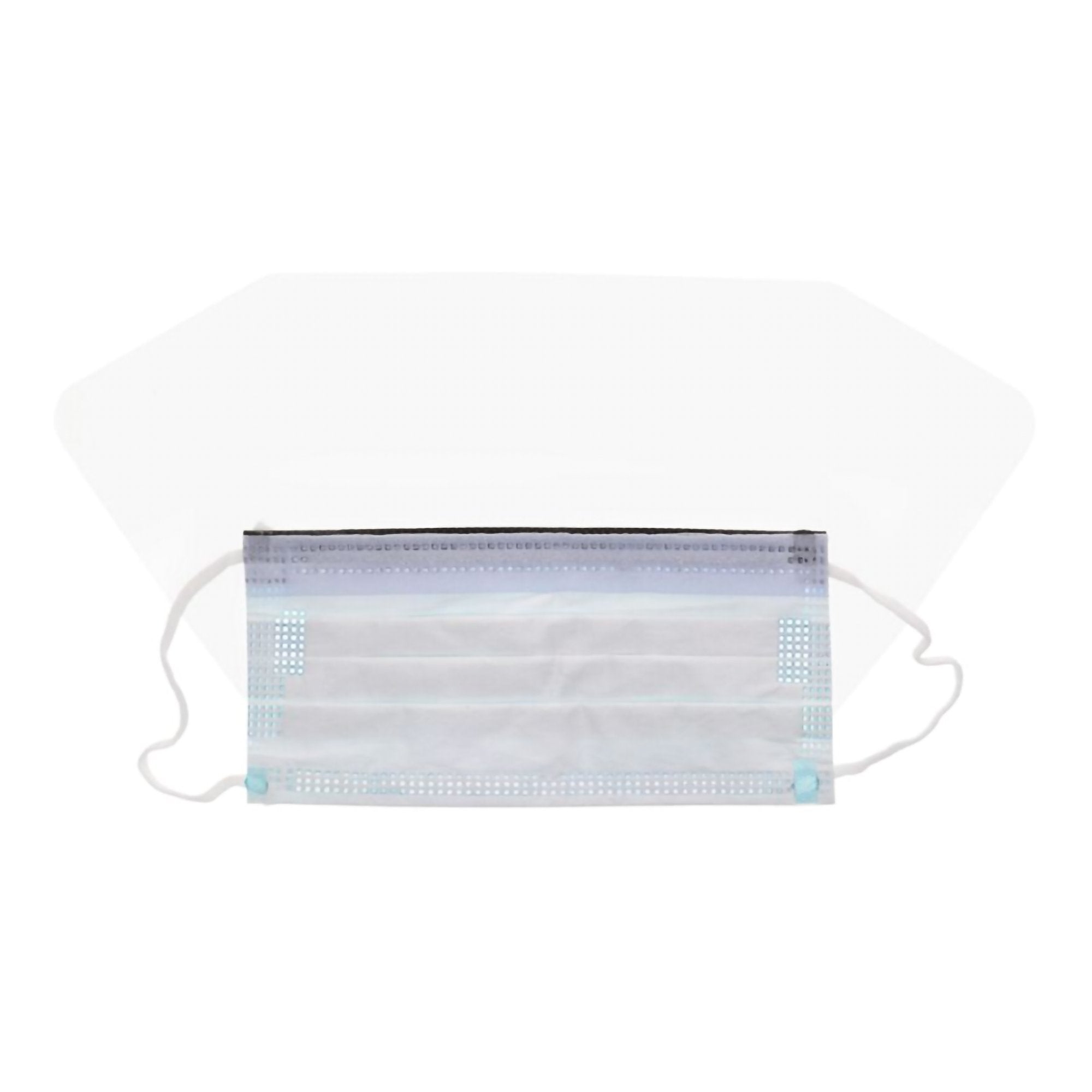 Procedure Mask with Eye Shield Cardinal Health Anti-fog Foam ASTM Level 3 Earloops One Size Fits Most, Packaging Type- Box