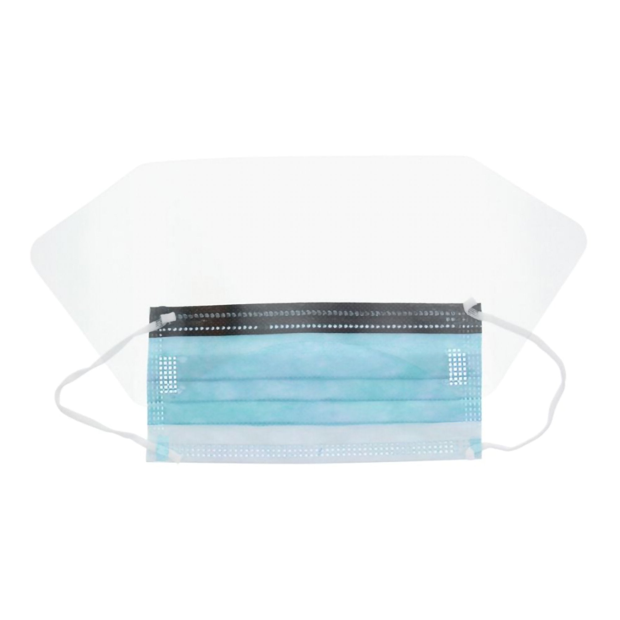 Procedure Mask with Eye Shield Cardinal Health Anti-fog Foam ASTM Level 3 Earloops One Size Fits Most, Packaging Type- Box