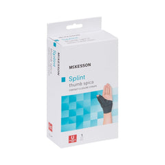 Thumb Splint McKesson Adult Large / X-Large Hook and Loop Strap Closure Right Hand Blue / Gray