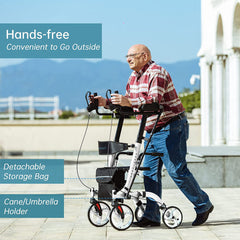 HFK-9210KDB-3 Dual-Brake Lightweight Upright Walker 10" Wheels