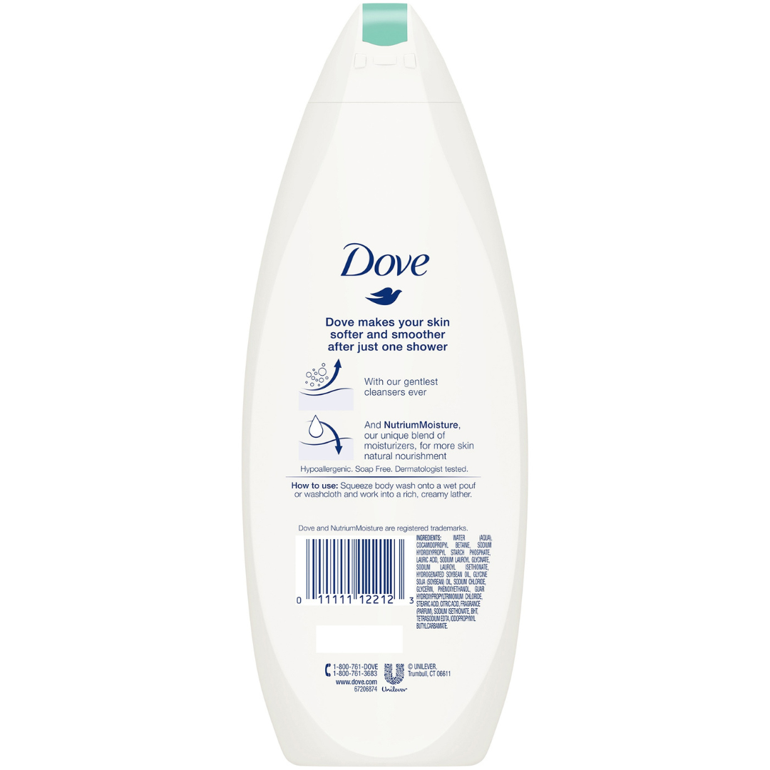 Body Wash Dove Sensitive Skin Liquid 12 oz. Bottle Unscented,Packaging Type- Each