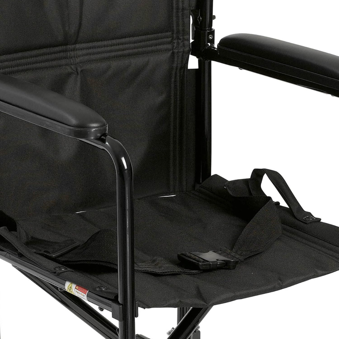 Transport Chair McKesson 19 Inch Seat Width Full Length Arm Swing-Away Footrest Steel Frame with Silver Vein Finish