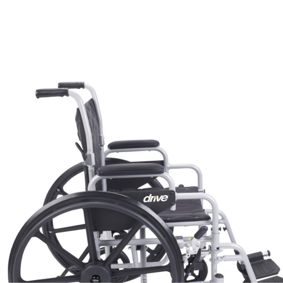 Drive Medical TR18,TR20 Pollywog Wheelchair/transport Combination Chair, 250lbs, Silver Frame with Nylon Upholstery