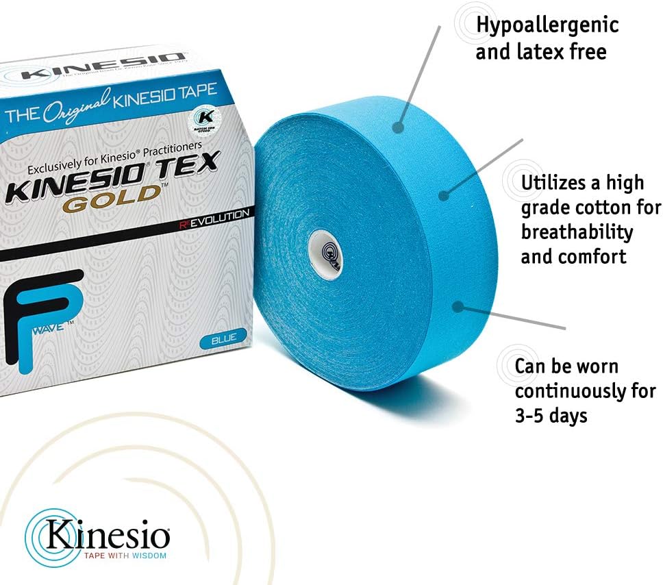 Kinesiology Tape Kinesio Tex Gold FP Black 2 Inch X 34 Yard Cotton NonSterile, Packaging Type- Box