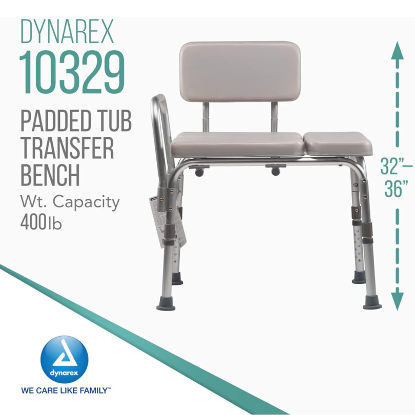 Padded Tub Transfer Bench Seat