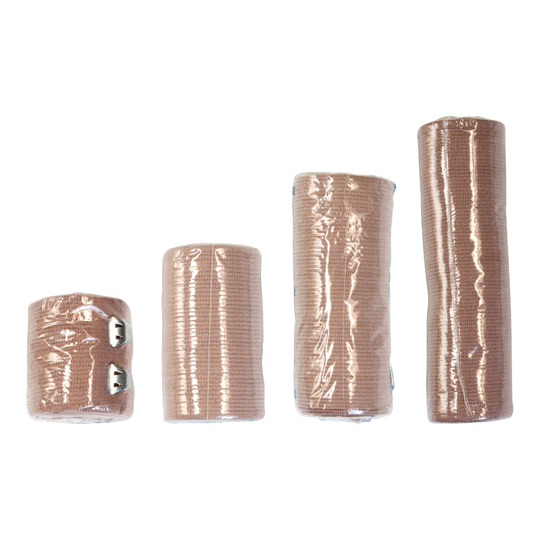 Elastic Bandage Dynarex 3 Inch X 4-1/2 Yard Clip Detached Closure Tan NonSterile Standard Compression,Packaging Type- Box