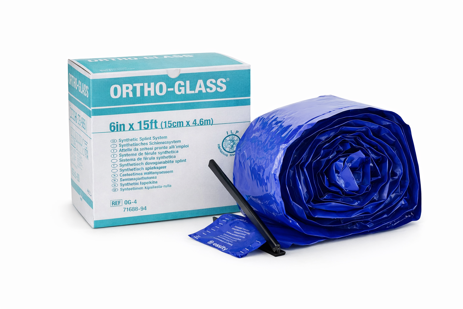 Padded Splint Roll ORTHO-GLASS 6 Inch X 15 Foot Fiberglass White, Packaging Type- Case