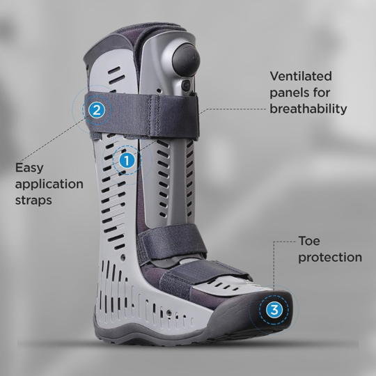 Air Walker Boot Rebound Air Walker Pneumatic Adult Medium Tall,Packaging Type- Each