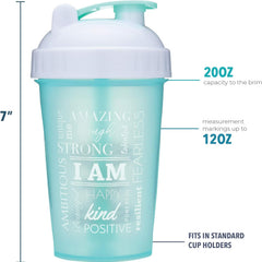 20 Ounce Shaker Bottle with Action Rod Mixer | Shaker Cups with Motivational Quotes | Protein Shaker Bottle Is BPA Free and Dishwasher Safe | Make It Happen   Rose   20Oz