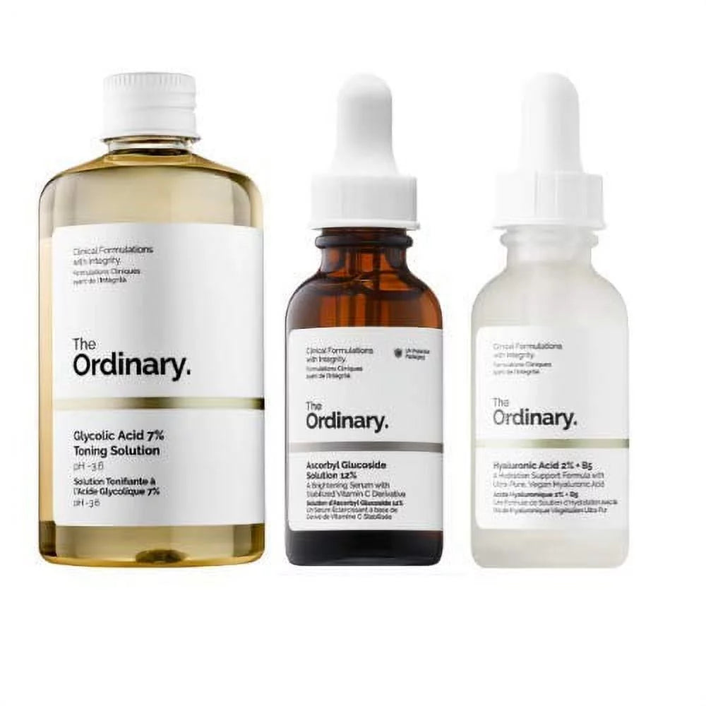 3 Pack  Glycolic + Ascorbic + Hyaluronic