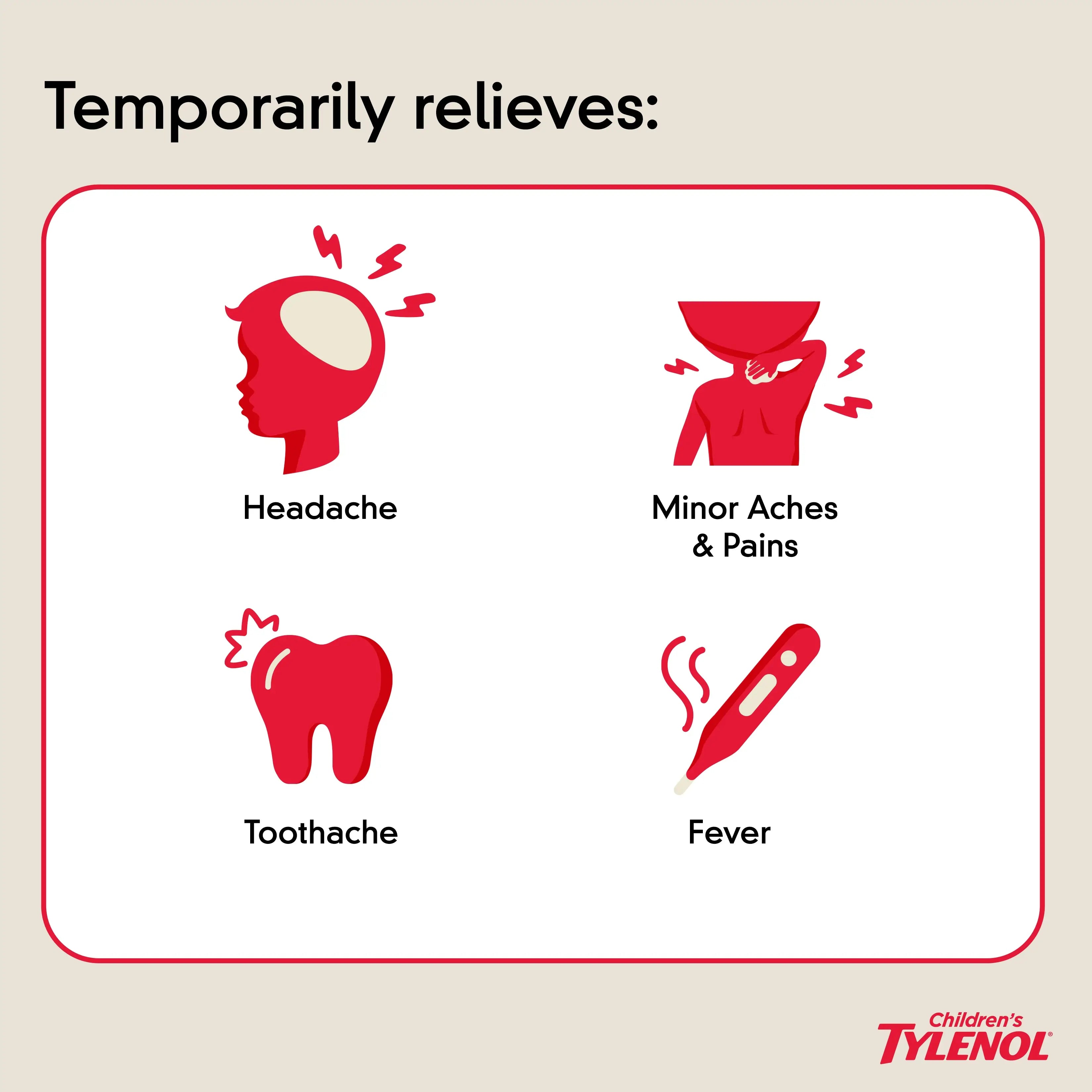 Children's Pain Relief Children's Tylenol 160 mg / 5 mL Strength Acetaminophen Oral Suspension 4 oz.,Packaging Type- Each