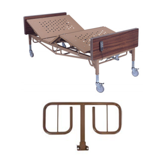 BARIATRIC BED, 42, HALF-RAILS WITH PB8035 RAILS, 4 CARTONS - PB42BARBED-HR