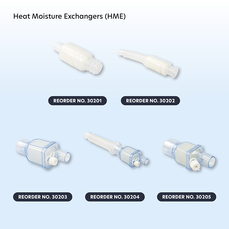 Dynarex 30202 Heat Moisture Exchanger (HME) 1500 w/ Integrated Flex Tube