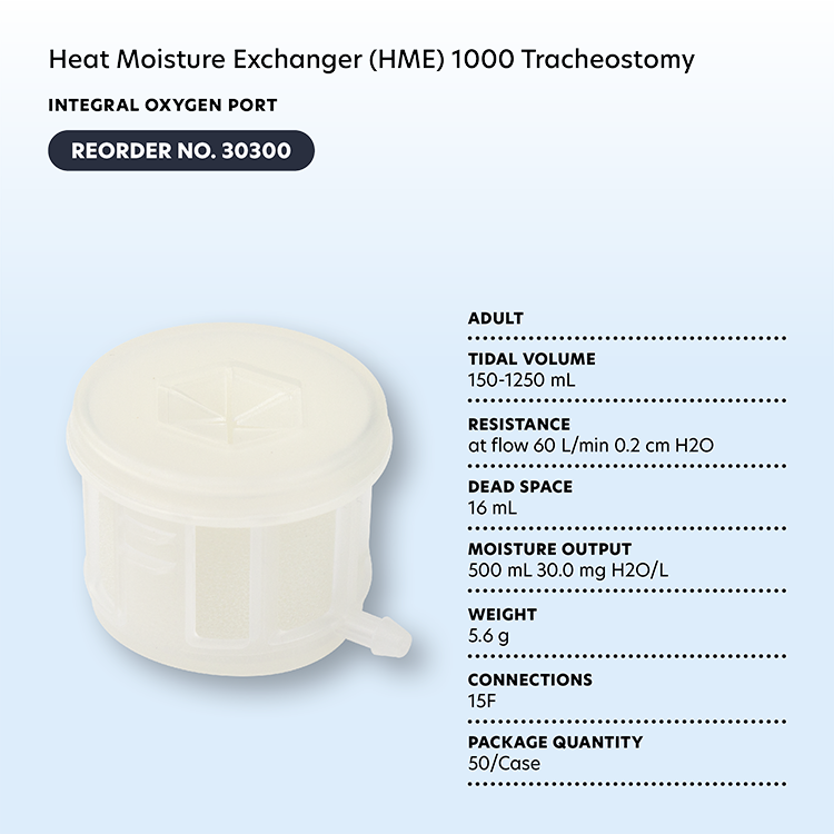 Dynarex 30300 Heat Moisture Exchanger (HME) 1250 Tracheostomy, Integral Ox