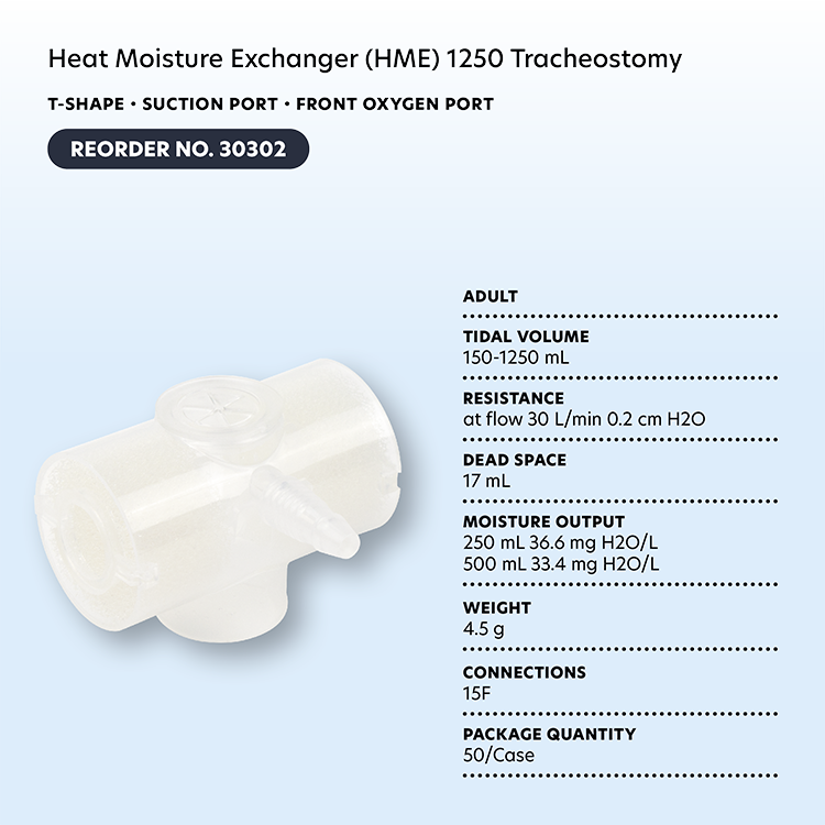 Dynarex 30302 Adult T-Shape Suction Port and Front Oxygen Port Heat Moisture Exchanger (HME) 1250 Tracheostomy, T-Shape, Su