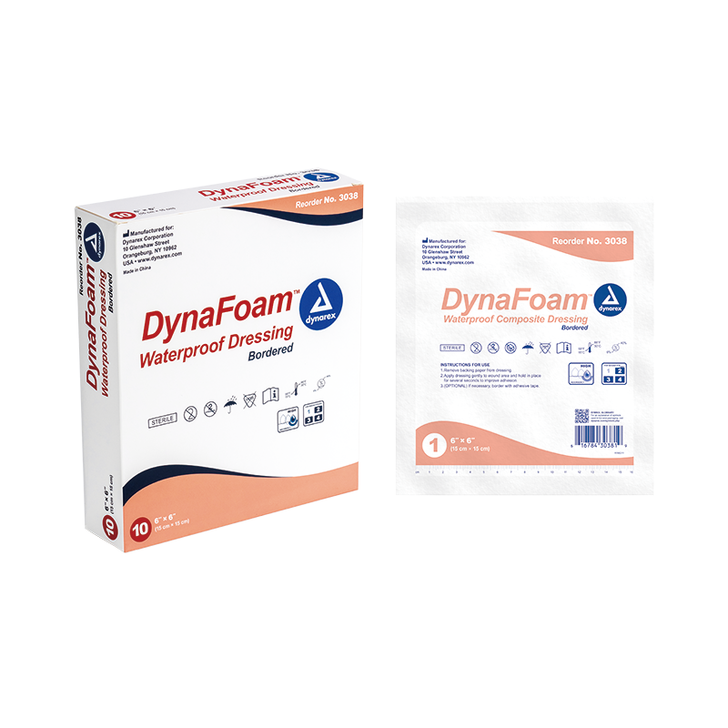 dynarex dynafoam waterproof bordered foam dressing
