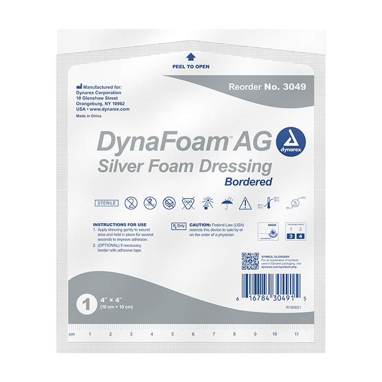 Dynarex DynaFoam AG - Bordered Foam Dressing