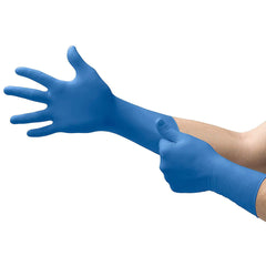 Exam Glove SafeGrip Large NonSterile Latex Extended Cuff Length Textured Fingertips Blue Chemo Tested | 50/Box