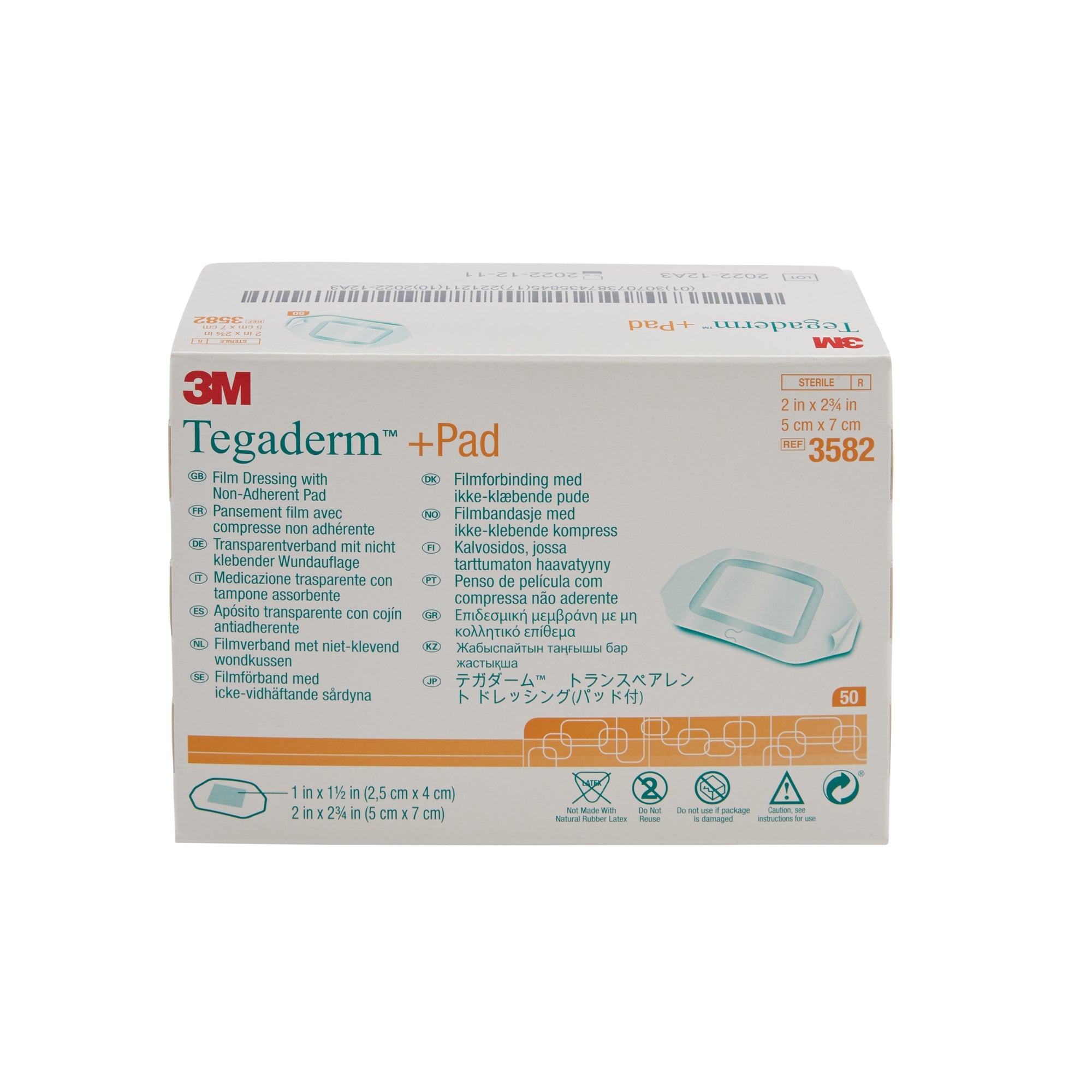 Transparent Film Dressing with Pad 3M Tegaderm 2 X 2-3/4 Inch Frame Style Delivery Rectangle Sterile, Packaging Type- Case