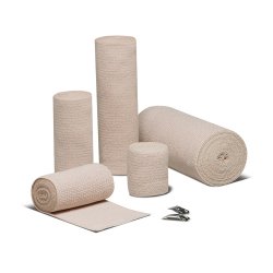 Elastic Bandage REB 4 Inch X 10 Yard Double Length Clip Detached Closure Tan NonSterile Standard Compression,Packaging Type- Box