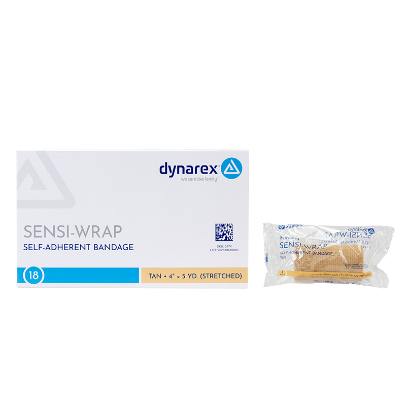 Cohesive Bandage Sensi-Wrap 4 Inch X 5 Yard Self-Adherent Closure Tan NonSterile Standard Compression, Packaging Type- Case