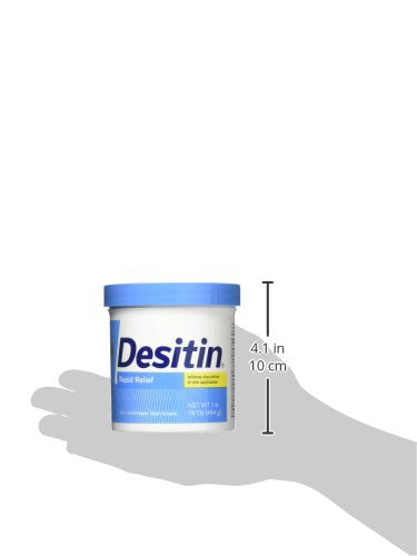 Tratamiento para la dermatitis del pañal Desitin Rapid Relief, ungüento sin perfume, frasco de 473 ml (16 oz), empaque: caja