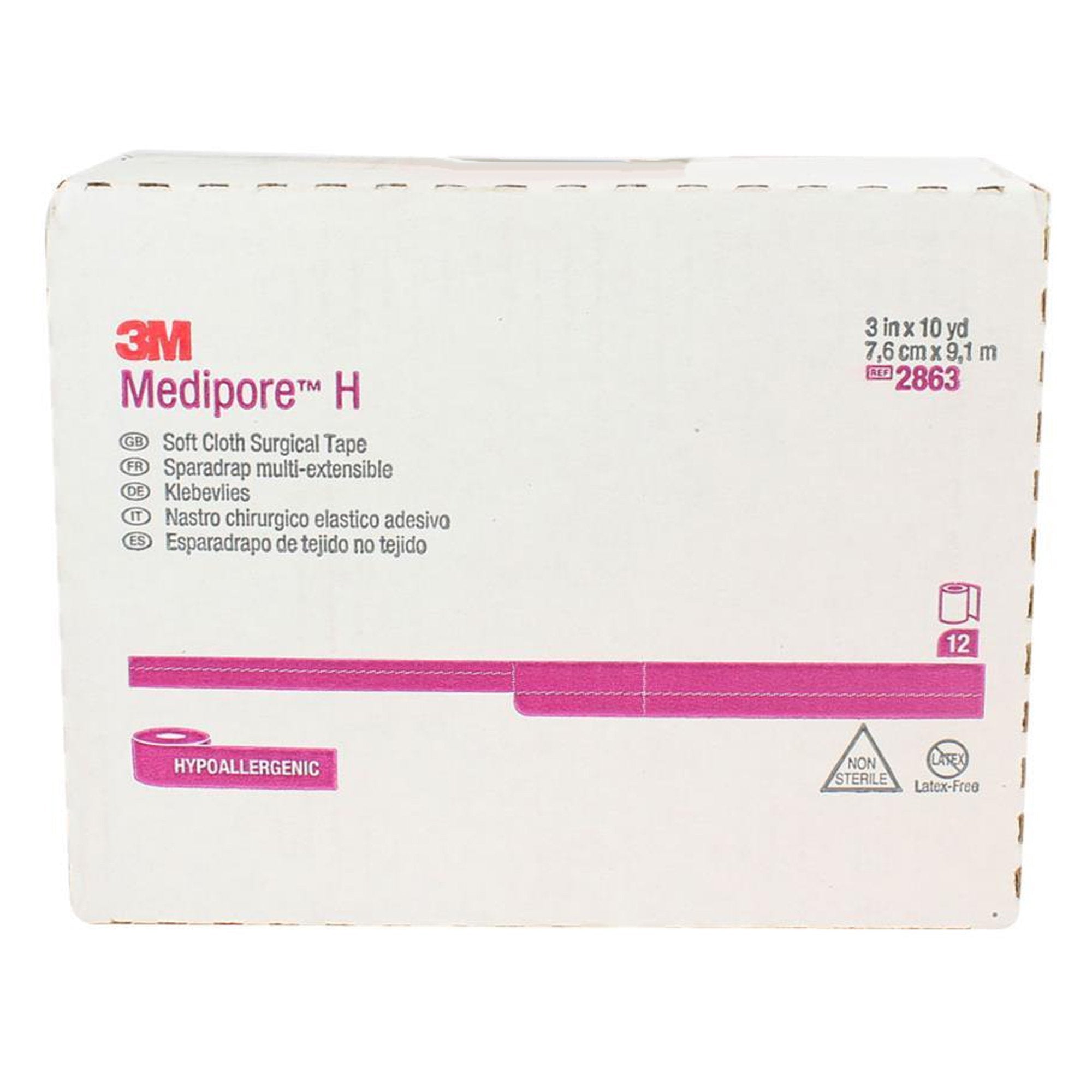 Perforated Medical Tape 3M Medipore H White 3 Inch X 10 Yard Soft Cloth NonSterile, Packaging Type- Case