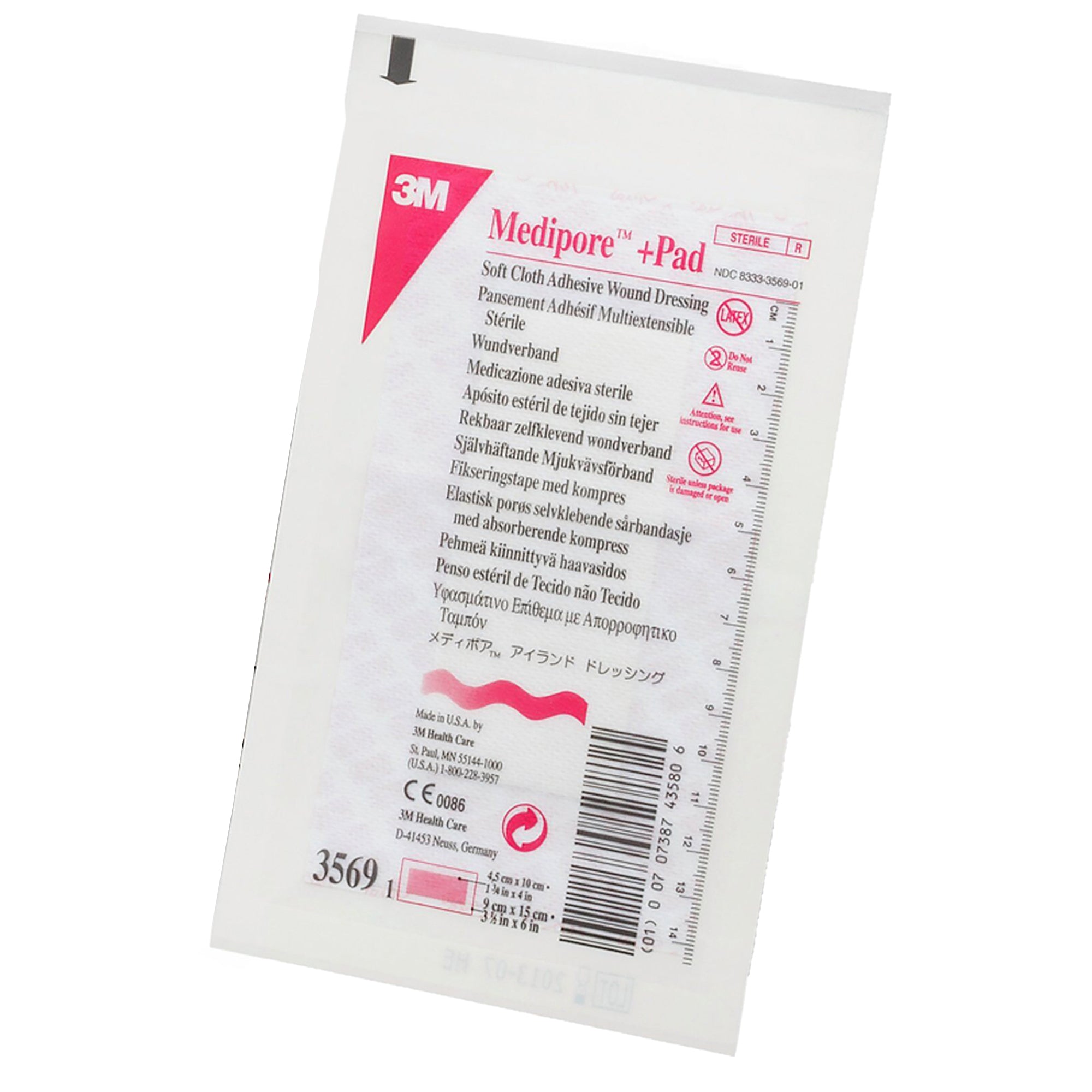 Composite Dressing 3M Medipore 3-1/2 X 6 Inch Rectangle Sterile Nonwoven Backing, Packaging Type- Box