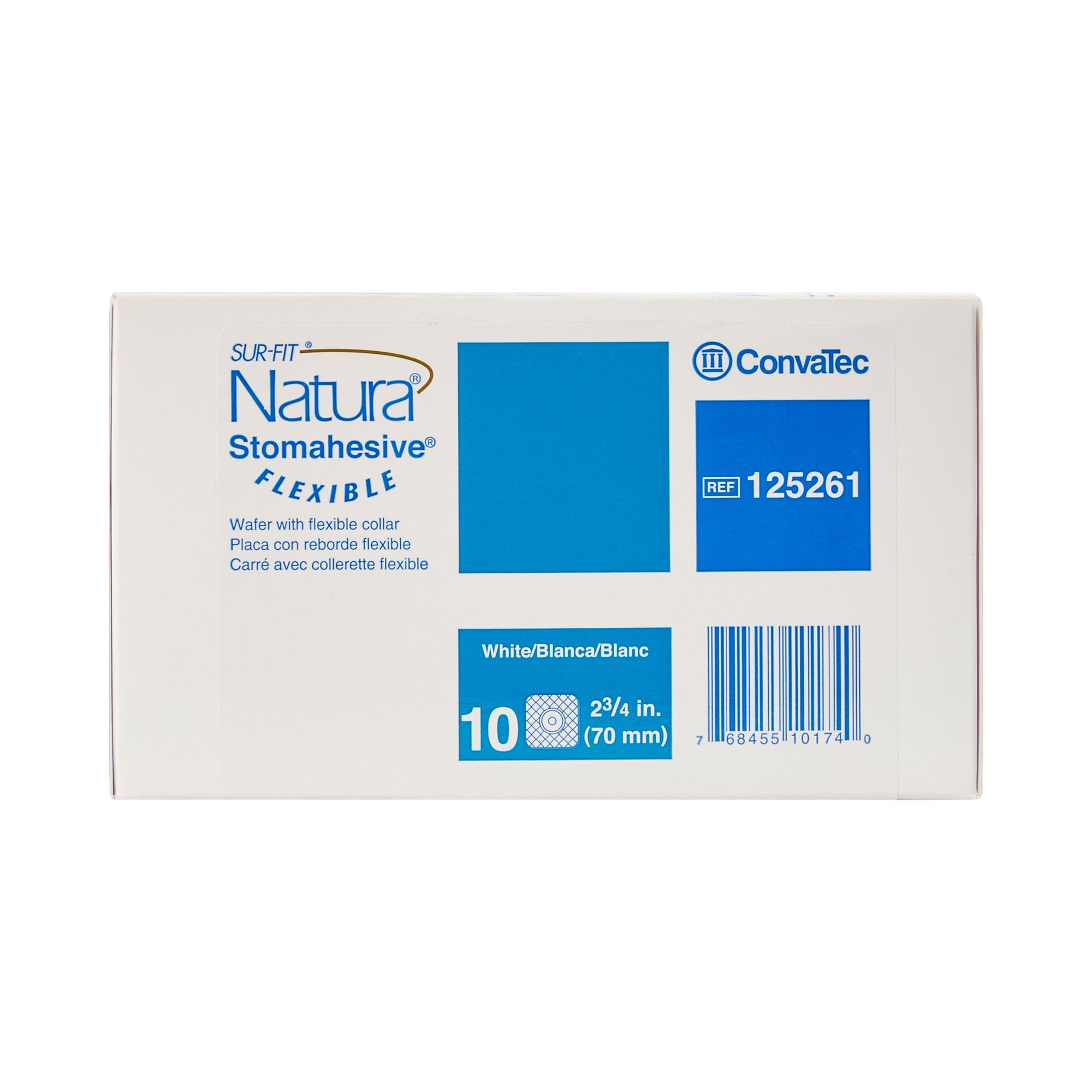 Ostomy Barrier Sur-Fit Natura Trim to Fit, Standard Wear Stomahesive Adhesive 70 mm Flange Sur-Fit Natura System Hydrocolloid 1-7/8 to 2-1/2 Inch Opening 5 X 5 Inch,Packaging Type- Box