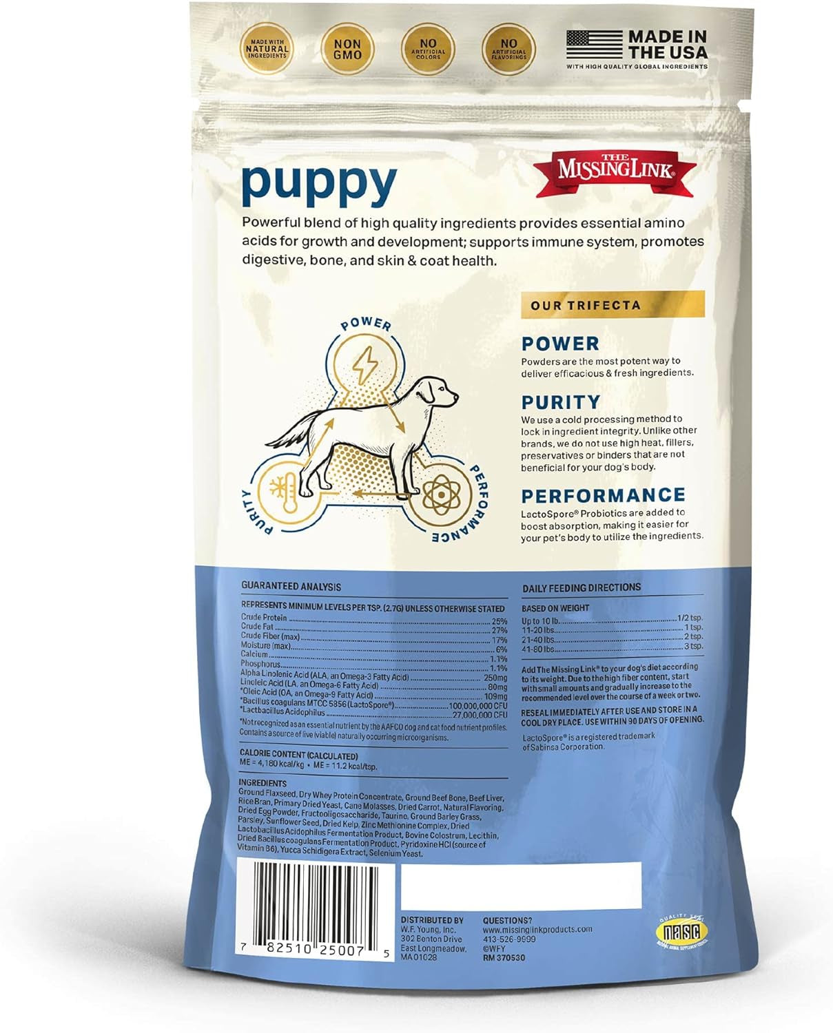 Puppy 8Oz Supplement – Superfood Powder Promotes Growth & Development, Supports Immunity, Digestion, Bones, Skin & Coat of Dog