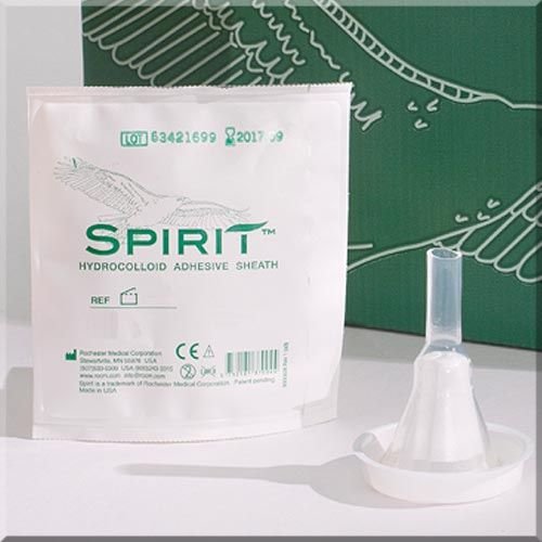 Male External Catheter Spirit1 Self-Adhesive Seal Hydrocolloid Silicone Small